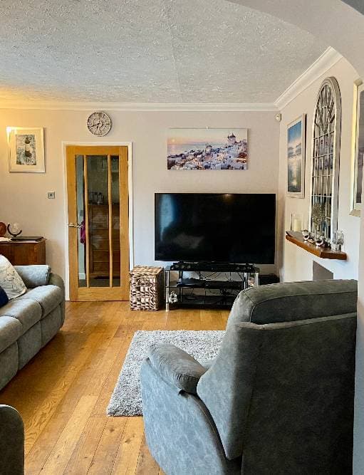 Exterior house repainted in light grey, Oxfordshire